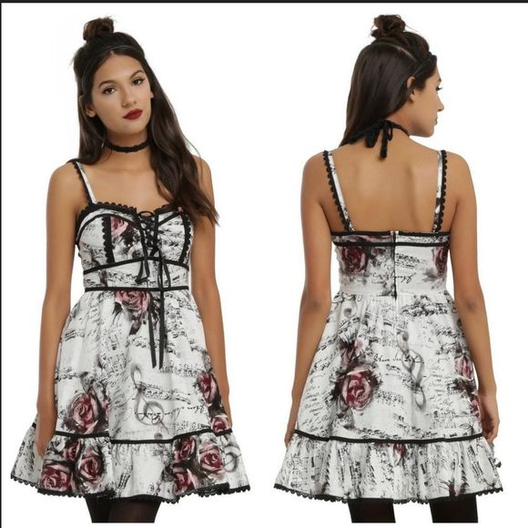 Hot Topic Dresses Hot Topic Floral Music Corset Dress Poshmark